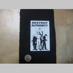 Destroy authority potlačená nášivka cca.12x12cm (po krajoch neobšívaná)